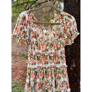 DÔEN Leanne Midi Dress Women Size M Calico Garden LNWOT Liberty Fabric Floral
